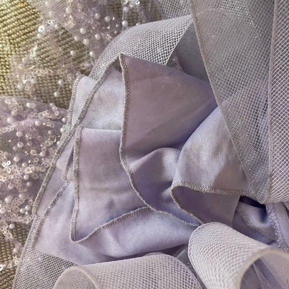 WORN ONCE Lilac long purple sequin and pearl dress - Picture 8 of 8